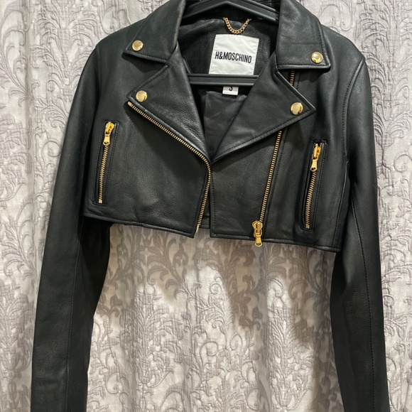 H&Moschino crop leather jaquet - Picture 2 of 6